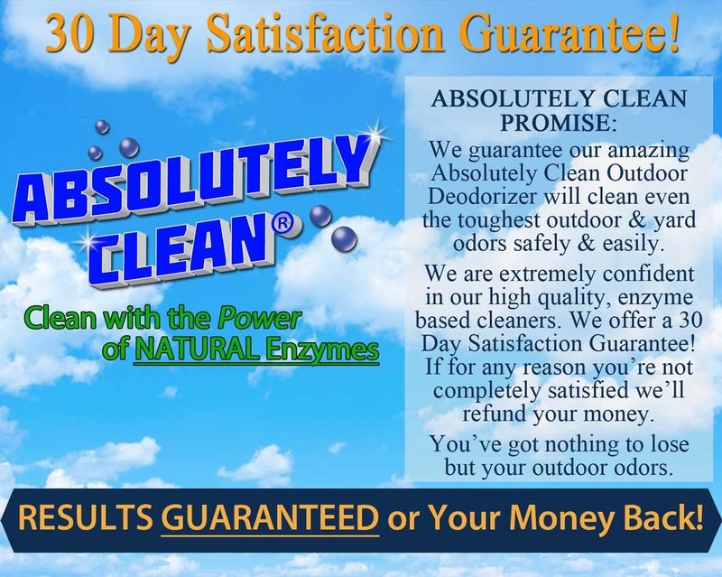 Absolutely Clean Amazing Outdoor Deodorizer odor eliminator Natural Enzyme Just Spray & Walk Away Grass, AstroTurf, Dog Runs, Patios, Decks, Fences & More Vet Approved - 128oz odor eliminator for strong odor - Image 4